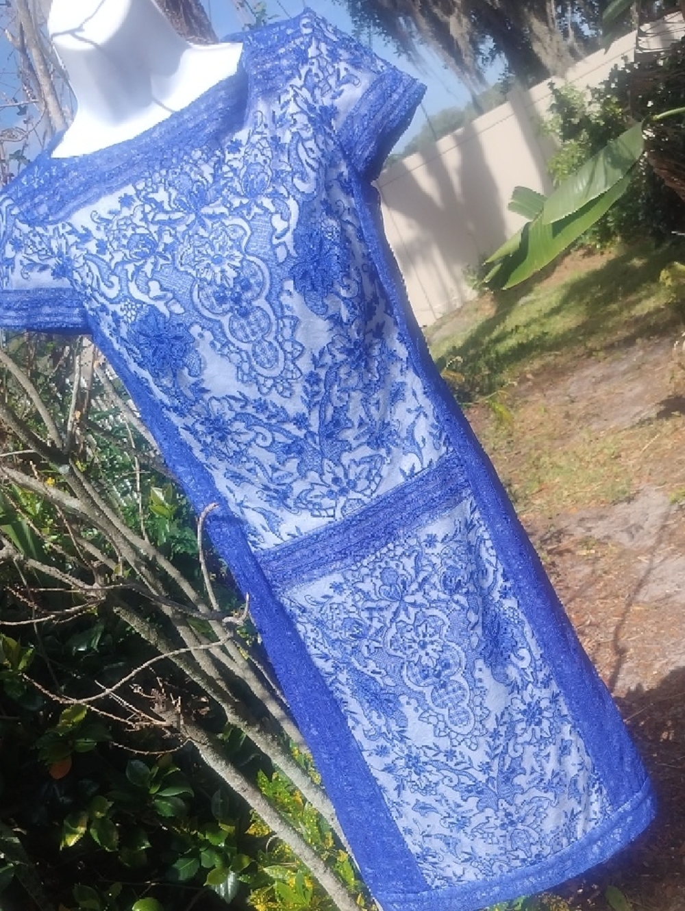 Tadashi Shoji Blue Lace Sheath Dress - Elegant Women's Dress Size 2 - Picture 6 of 13
